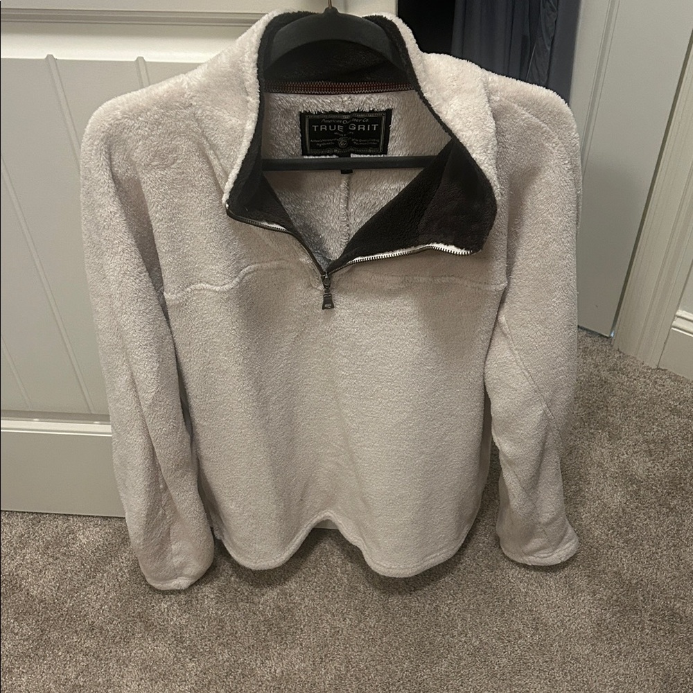 True Grit Cream Fleece Quarter-Zip Pullover